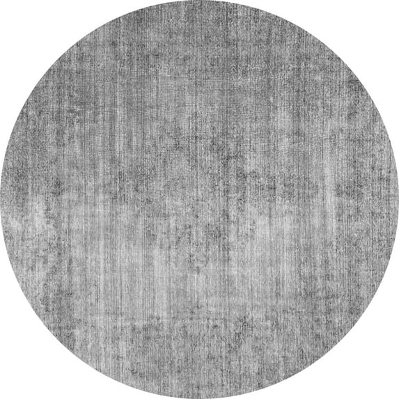 Ahgly Company Indoor Round Abstract Gray Modern Area Rugs, 6' Round