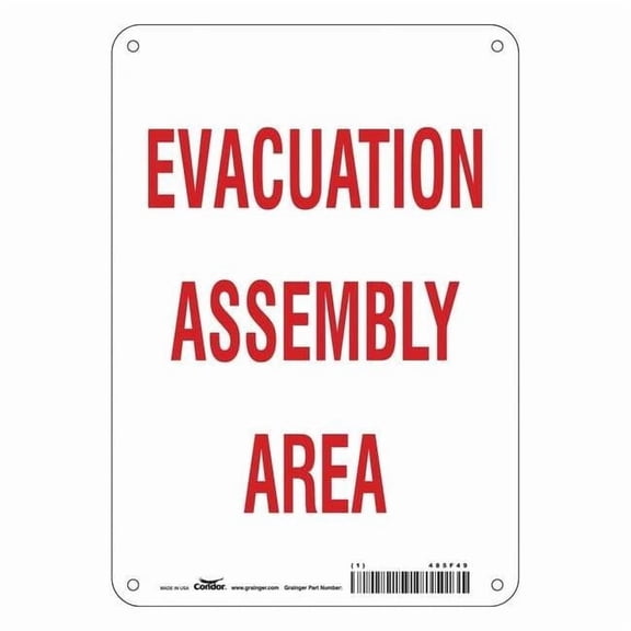 Safety Sign, 10 in Height, 7 in Width, Aluminum, Horizontal Rectangle, English