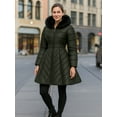 thumbnail image 5 of Women Premium Lightweight Winter Puffer Jacket Quilted Down Army Green Jacket-L, 5 of 9