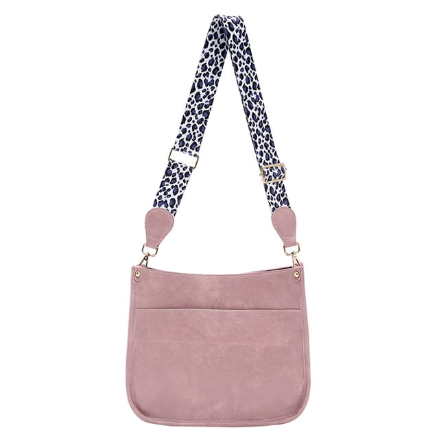 Bolso de hombro de color sólido a la moda, bolso de viaje retro de PU, bolso de mensajero con correa para el hombro con patrón de leopardo MFZFUKR BST2000504-3
