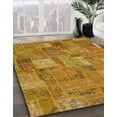 thumbnail image 2 of Ahgly Company Indoor Round Abstract Yellow Patchwork Area Rugs, 5' Round, 2 of 6