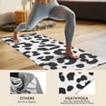 thumbnail image 4 of White and Black Of Leopard Print Hot Yoga Mat Towel Non Slip for Hot Yoga - Quick-Drying Yoga Mat Cover with 4 Corner Pockets with Travel Bag - Hot Yoga Towel Non Slip 70"x26", 4 of 6