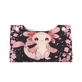 thumbnail image 4 of Lsque Cute Axolotl Sakura Blossoms Printed Long Tissue Box Cover Holder, Facial Paper Organizer Dispenser,Triangle with Bottom Belt, PVC Leather Decorative Organizer, 4 of 9