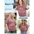 thumbnail image 5 of XCHQRTI Be Kind Womens Shirt Plus Size Graphic Tees Short Sleeve V Neck Summer Casual T Shirt, 5 of 8