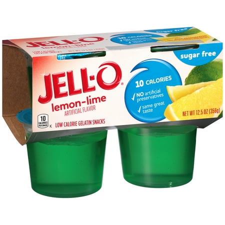 JellO Ready To Eat Lemon Lime Sugar Free Gelatin, 12.5 oz Sleeve 4 Cups Walmart.com JellO Ready To Eat Lemon Lime Sugar Free Gelatin, 12.5 oz Sleeve 4 Cups Walmart.com