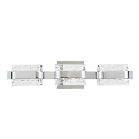 

Abra Lighting 3 Light Crystal Glass Vanity with movable Backplate