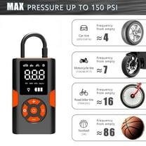 Tire Inflator -150PSI Automotive Tire Air Pump Power Supply with Tire Pressure Gauge
