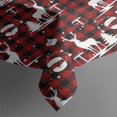 thumbnail image 3 of Red Christmas Plaid Deer and Tree Pattern Rectangle Tablecloth 60"x84",Waterproof Polyester Rectangle Table Cloth, Wipeable Spillproof Polyester Tablecloth for Dining, Camping, Indoor and Outdoor, 3 of 5