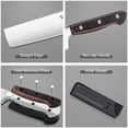 thumbnail image 3 of MOSFiATA Nakiri Knife 7 Inch Vegetable Cleaver Knife, 5Cr15Mov High Carbon Stainless Steel Kitchen Cooking Knife with Ergonomic Pakkawood Handle, Full Tang Meat Cutting Knife with Sheath for Kitchen, 3 of 6
