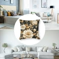thumbnail image 5 of PHYHOO Vintage Peony Roses Floral Covers Set of 2 Chinoiserie White Flower Leaves Decorative Pillow Cases Black Gold Cushion Cases Vintage Home Decor for Sofa Couch Outdoor 12x12in, 5 of 7