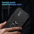 thumbnail image 6 of Designed for Samsung Galaxy A32 5G Case, Military Grade Protective Phone Case Rugged Hard PC + Soft TPU Cover with Enhanced Metal Ring Kickstand [Support Magnet Mount], Black, 6 of 7