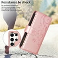 thumbnail image 7 of Dteck for Samsung Galaxy S23 Ultra Wallet Case, Embossed Butterfly PU Leather Phone Case Women Men Flip Cover Wrist Strap Zipper Credit Card Holder Slots for Samsung S23 Ultra 5G,Rosegold, 7 of 7
