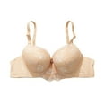 thumbnail image 2 of Fatuov Lace Underwire Bras for Women Solid Color Push Up Comfort Everyday Bra for Work, Full Coverage Supportive Lightly Lined Bra 34A, Beige, 2 of 5