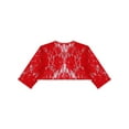 thumbnail image 6 of TiaoBug Kids Girls Floral Lace Cardigan shawls Sheer Pearls Cropped Shrugs for Party Dress Red 2-4, 6 of 7