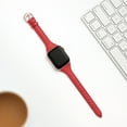 thumbnail image 3 of WFEAGL Apple Watch Leather Band Replacement Wristband 42mm 44mm 45mm Red/Rose Gold, 3 of 6