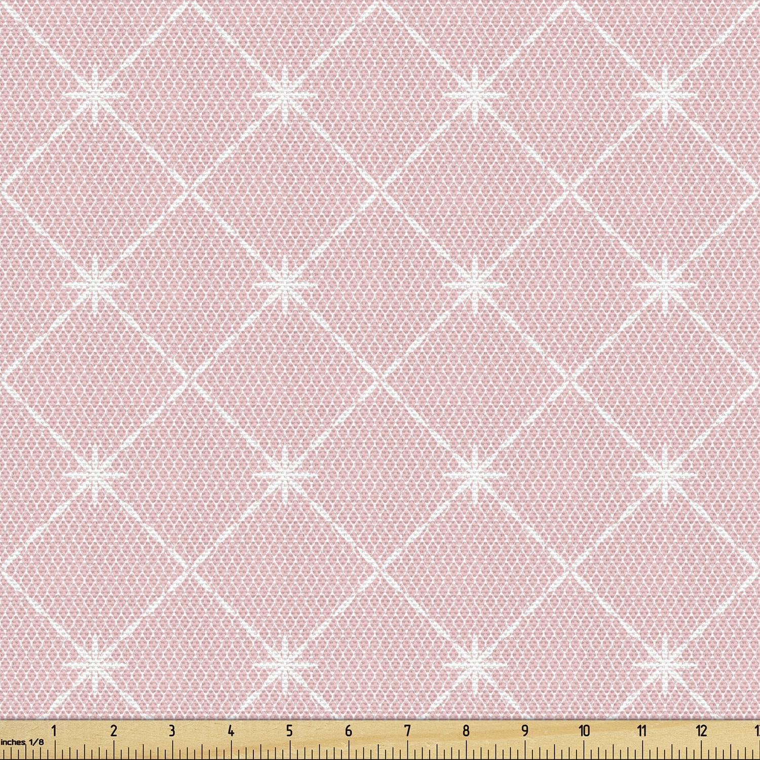 Blush Pink Fabric by the Yard, Abstract Monochrome Geometric Lace