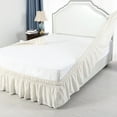 thumbnail image 4 of Unique Bargains Polyester Elastic Dust Ruffled Bed Skirt with 15" Drop Twin Beige, 4 of 8