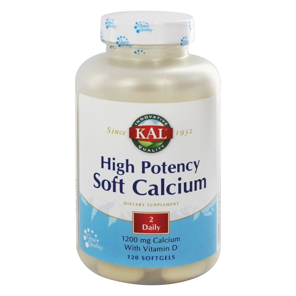 Kal High Potency Soft Calcium 1200 mg. 120 Softgels
