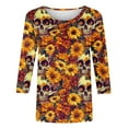 thumbnail image 5 of Xdegoge Dia De Los Muertos Shirt Women Day of The Dead Shirts Mexico Skeleton 3/4 Sleeve Tops Plus Size Mexican Skull Tequila T Shirt Vintage Holiday Party Blouses Tequila Costume Crew Neck Tshirts, 5 of 5