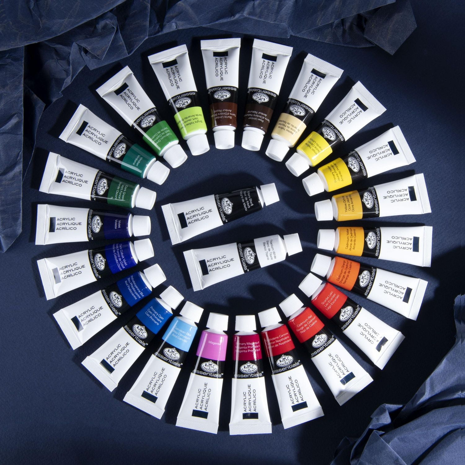 Royal & Langnickel - <br>Ensemble de peinture acrylique Essentials 12 ml, 24 couleurs Ensemble de peinture acrylique 12 ml, 24 couleurs