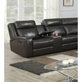 thumbnail image 3 of Loveseat w Console Corner Wedge Spacious Seating Living Room Furniture Contemporary Reclining Motion Sectional Sofa Set Dark Brown, 3 of 3