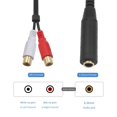 thumbnail image 2 of 1/4 Female to RCA Female Adapter, RCA to 1/4 Stereo Cable Coild Spring 6.35mm 1/4 inch TRS Female to 2RCA Female Phono Audio Y Splitter Cable, TRS to RCA Adapter, 2.6ft, 2 of 6