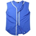 thumbnail image 2 of Ma Croix Mens Sleeveless Button Down Baseball Jersey Hip Hop T Shirts, 2 of 7