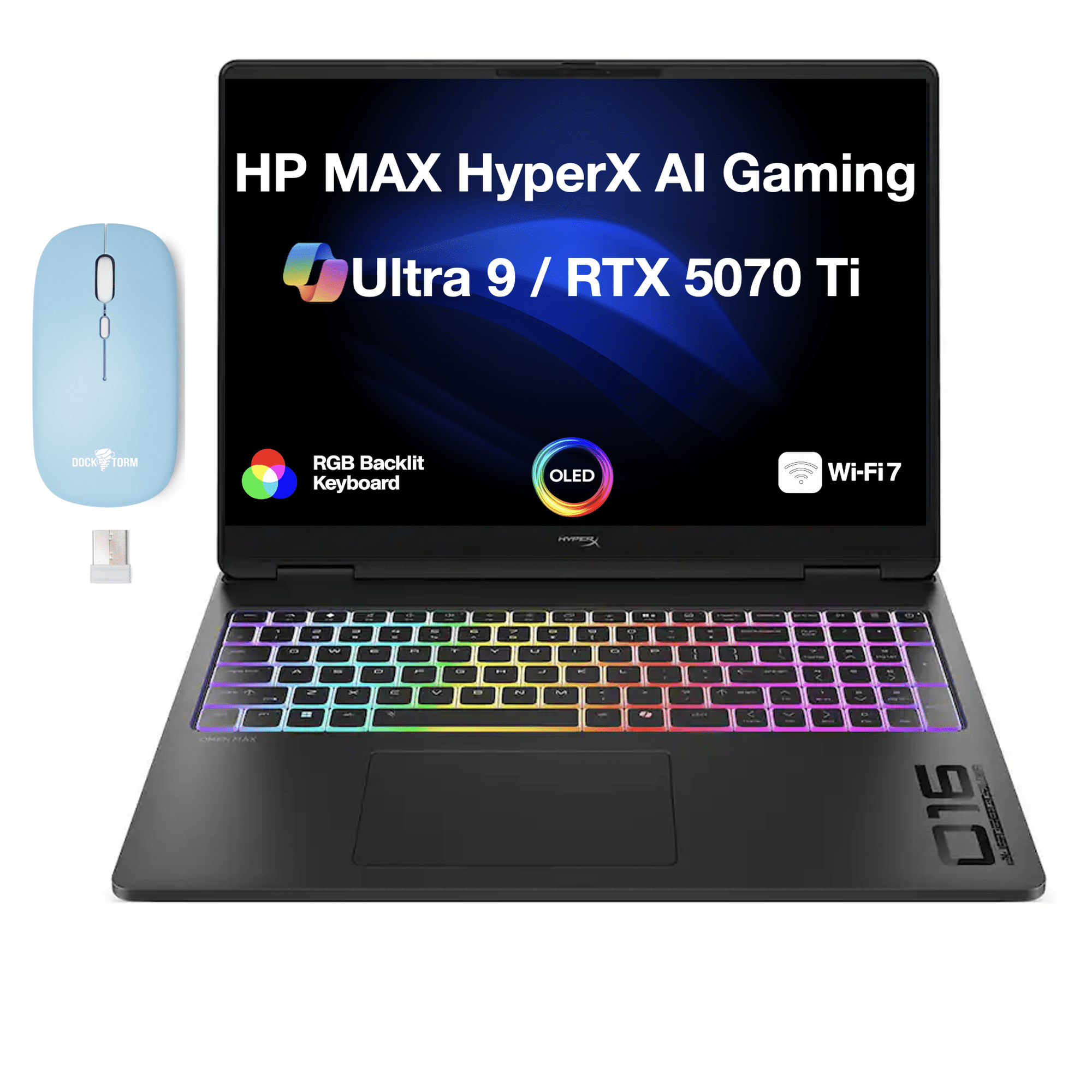 HP OMEN MAX 16in OLED WQXGA Laptop Ultra 9 290HX Plus RTX 5070 Ti 32GB 1TB SSD Win11 Pro w/DKZ Mouse