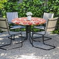thumbnail image 6 of Round Fitted Tablecloth with Elastic Edge, 100% Waterproof Oil Proof Plastic Table Cover, Vinyl Flannel Backed Tablecloth Fits 36"-44" Round Tables for Dinner, Outdoor, Picnic, Black, 6 of 6