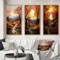 thumbnail image 1 of Designart "Autumnal Orchard in the Countryside" Landscape & Nature Framed Wall Art Set Of 3 - Orange Countryside Frame Canvas Set For Living Room Decor, 1 of 6