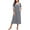 GrayStripes, variant on PinkBeautiM Womens Nightgown Long Loungewear V Neck Lounge Dress Short Sleeve Sleepshirt Full Length Soft Sleepwear with Pockets