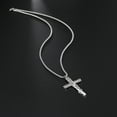 thumbnail image 5 of EUEAVAN Tree of Life Cross Silver Pendant Necklace for Male Stainless Steel Jewelry, 5 of 7