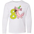 thumbnail image 3 of Inktastic 8th Birthday Axolotl with Ice Cream Long Sleeve Youth T-Shirt, 3 of 5