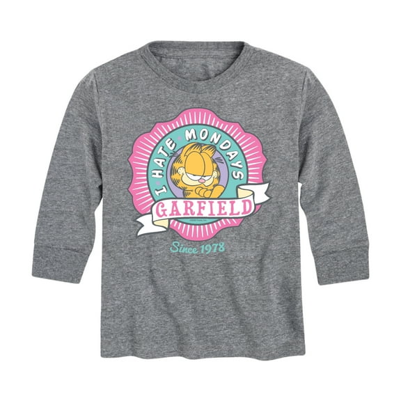 Garfield - I Hate Mondays Badge - Toddler And Youth Long Sleeve Graphic T-Shirt