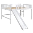 thumbnail image 6 of Euroco Wood Full Size Loft Bed, Low Profile Bed with Vertical Ladder and Slide for Kids Teens, White, 6 of 14