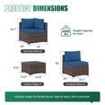 thumbnail image 5 of Clouddwell 7 Piece Outdoor Patio Furniture Set, Wicker Rattan Patio Sectional Sofa Set, Blue, 5 of 8