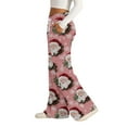 thumbnail image 4 of Women's Fashion Casual Loose Christmas Printed Wide-Leg Sweatpants, Comfortable Home and Outdoor Wear, Elastic Waist with Drawstring for Easy Fit, Warm Winter Pants, Purple Pink, 2XL, 4 of 7