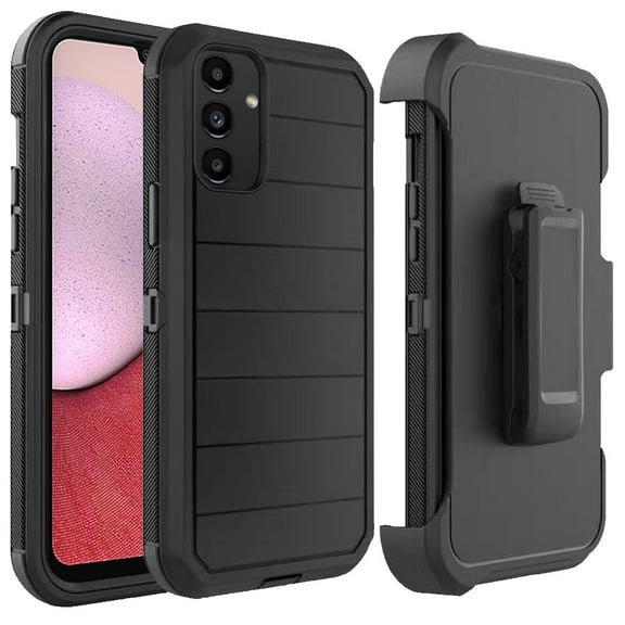 For Samsung Galaxy A14 5G Combo 3in1 Holster Heavy Duty Rugged Hard PC   TPU with Swivel Belt Clip and Kickstand Cover ,Xpm Phone Case [ Black ]