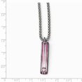 thumbnail image 3 of Edward Mirell Titanium Grooved Anodized  Pink Sapphire 2in ext Necklace, 3 of 3