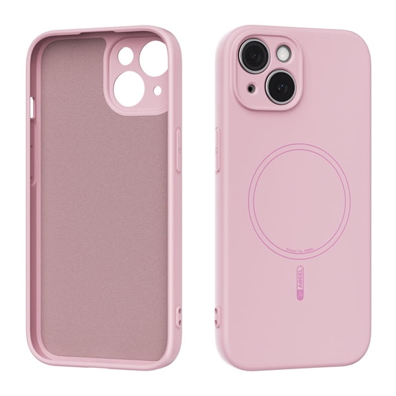 Compatible with iPhone 13 Case, [Soft Anti-Scratch Microfiber Lining] Compatible with MagSafe, Silicone Case Shockproof Drop Protection Phone Case for iPhone 13, Pink