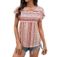 thumbnail image 2 of Haivin Women’s T Shirts Short Sleeve Color Block Tops Casual Summer Fashion Tees, 2 of 8