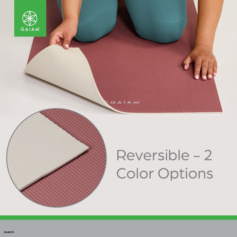Gaiam Reversible Yoga Mat, Pink Khaki, 24
