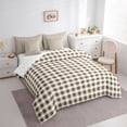 thumbnail image 3 of Feelyou Retro Wheat Plaid Twin Bedding Sets 7pcs, Stripes Lines Buffalo Comforter Set, 3 of 8