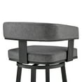 thumbnail image 4 of Armen Living Lorin30" Bar Height Swivel Bar Stool in Black Finish and Gray Faux Leather, 4 of 12