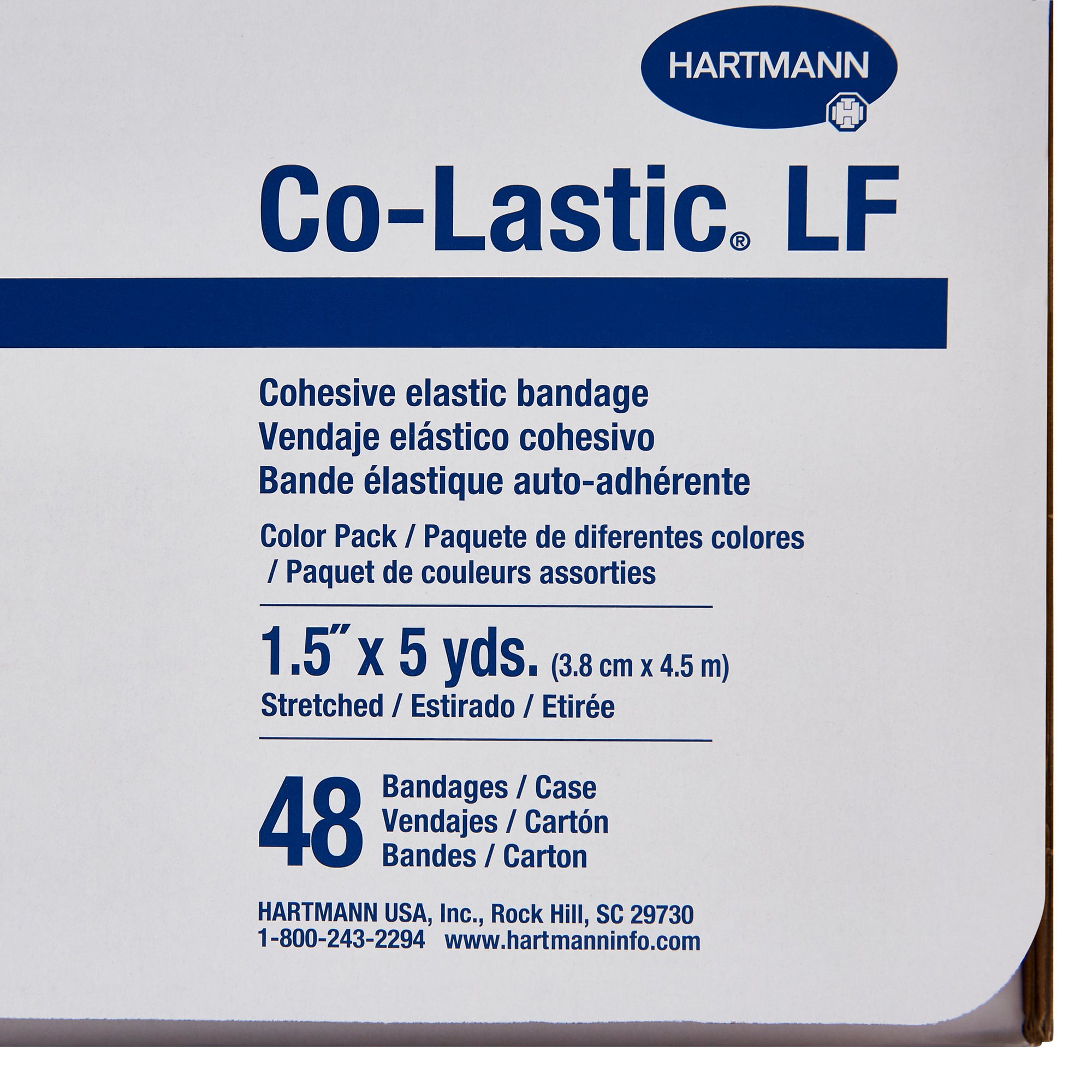 Co-Lastic LF Cohesive Bandage, Non-Sterile, Assorted Colors, 1 1/2 in x 5 yds, 1 Count, 48 Packs, 48 Total