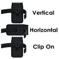 thumbnail image 6 of For Samsung Galaxy A14 5G Pouch Case Universal Vertical Canvas with Belt Clip Loop Holster Military Grade Cell Phone Holder Cover - Black, 6 of 7