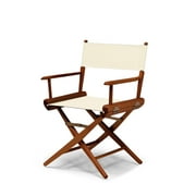 Telescope Casual World Famous Dining Height Director Chair With Walnut Stain Finish and Natural Fabric