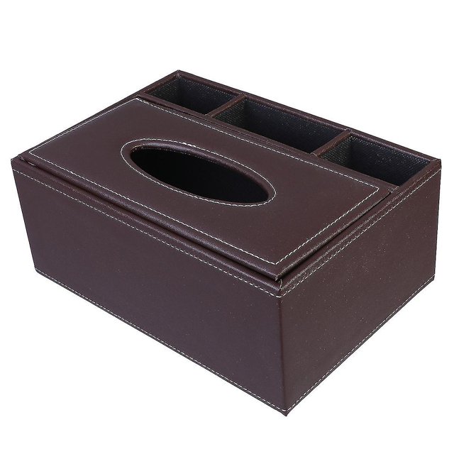 Caja de pa?uelos de cuero Contenedor de almacenamiento de servilletas de estilo simple Organizador de toallas de papel conveniente para el hogar B LingWen 8390612115554