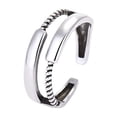 thumbnail image 4 of Anillo de plata tailandés creativo retro geométrico de moda punk europea y americana, anillo abierto simple para estudiantes, 4 of 6