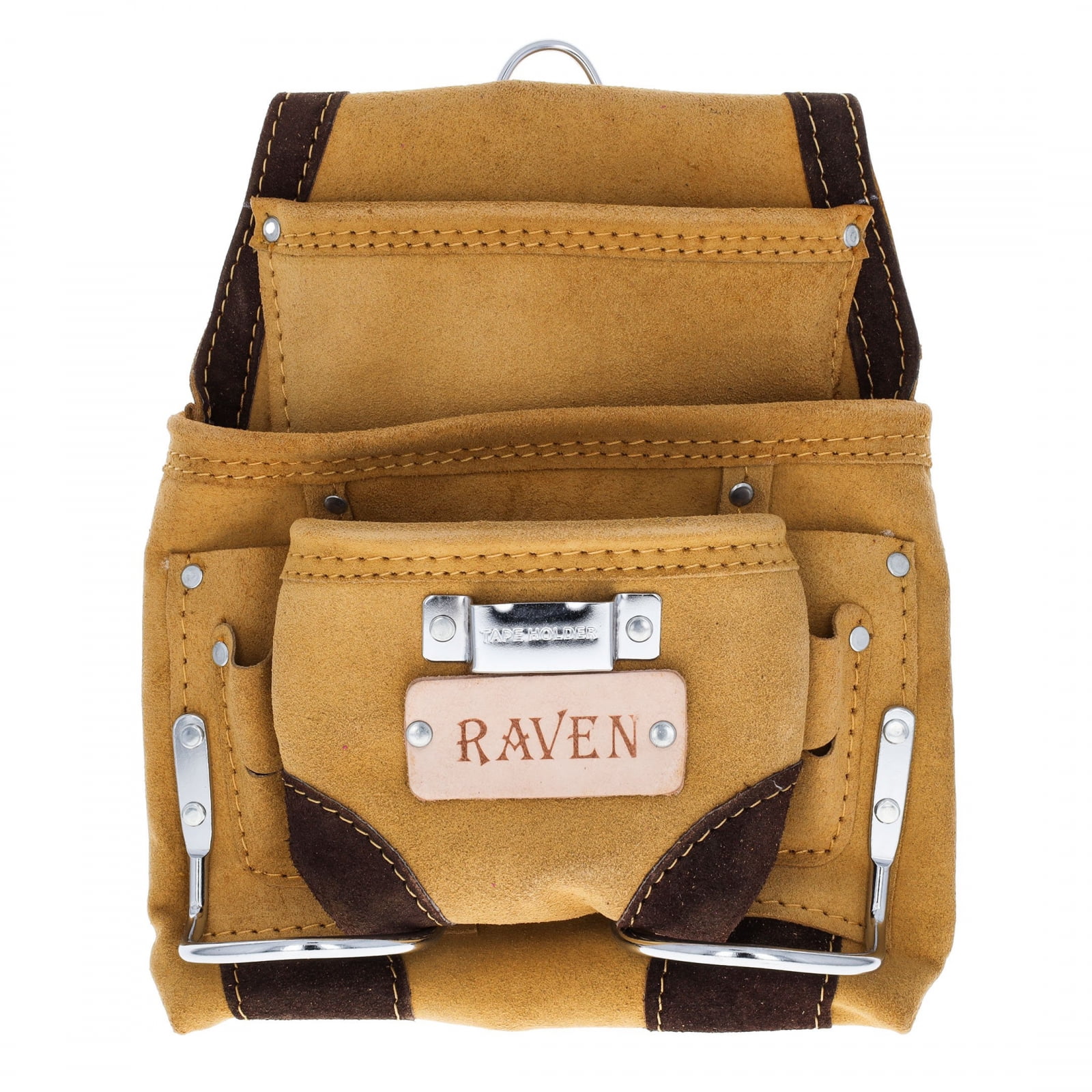 OIL-TAN-LEATHER-10-pkt-Carpenter-Nail-and-Tool-Pouch-waist-Belt-Bag Dark Brown 